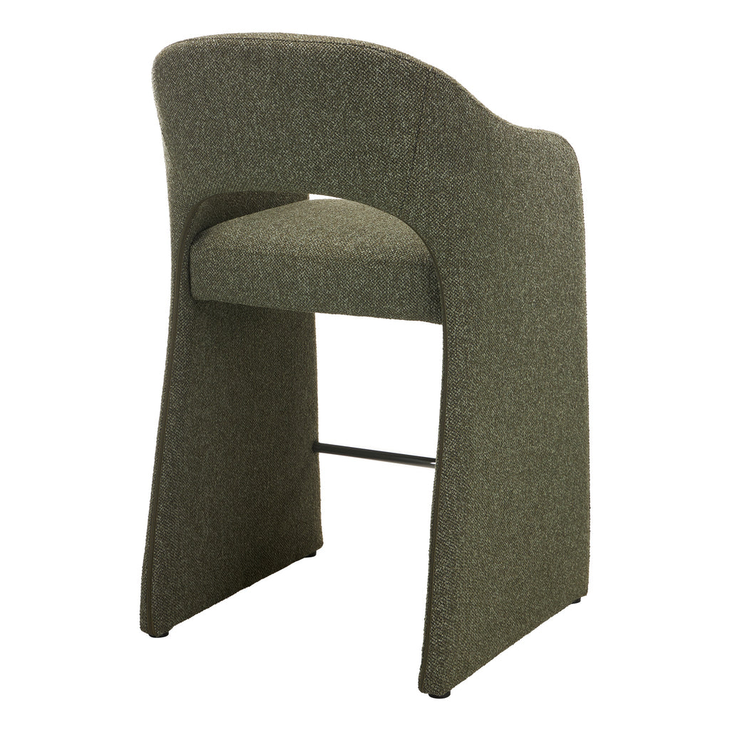 65cm Fabric Amalfi Bar Stool - Twill Green (Set of 2)