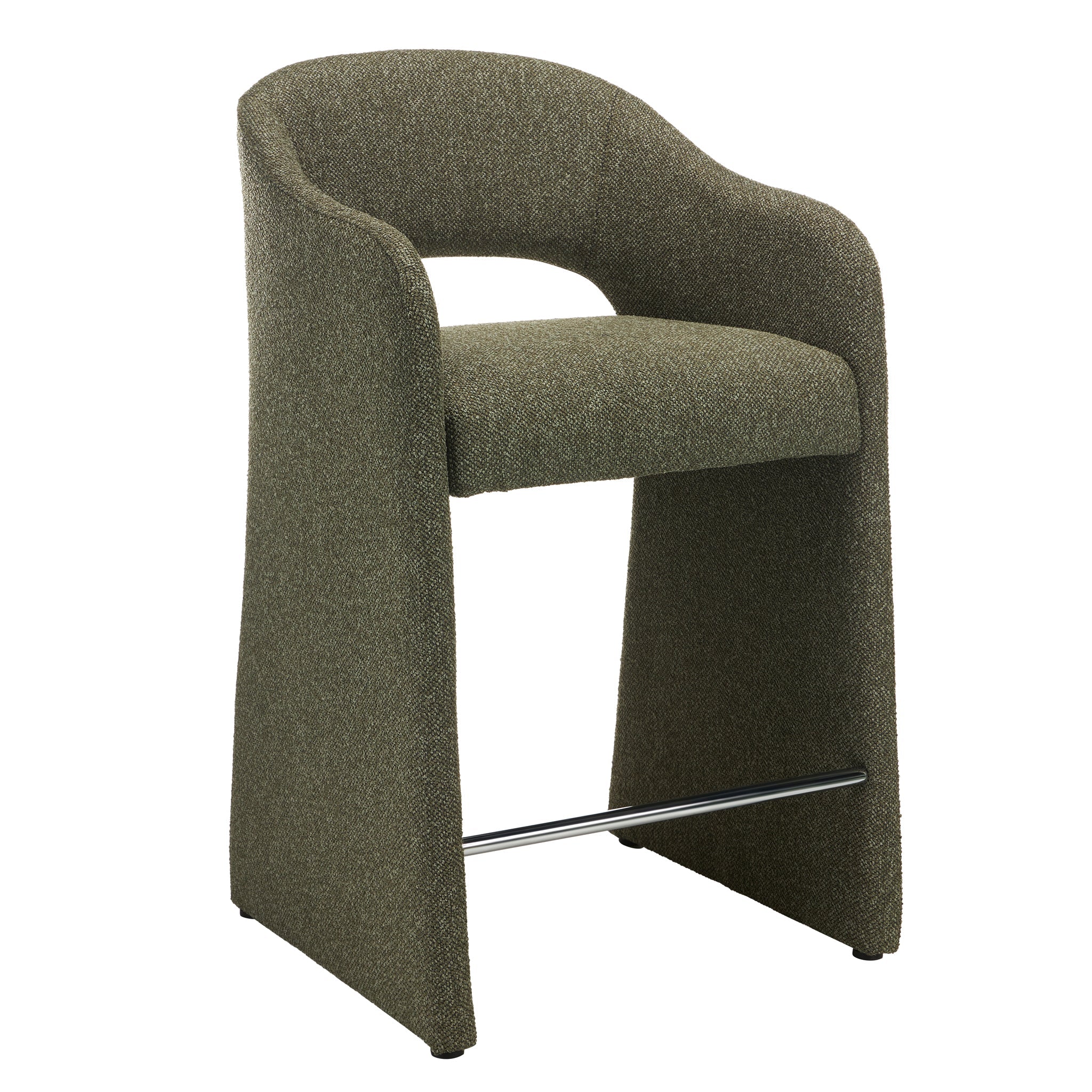 65cm Fabric Amalfi Bar Stool - Twill Green (Set of 2)
