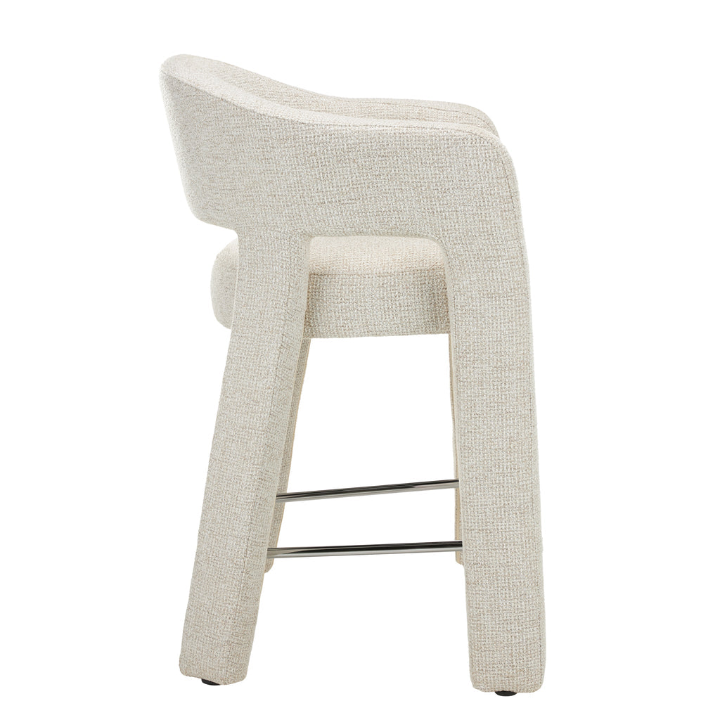 66cm Fabric Amalfi Bar Stool - Verona Ivory (Set of 2)