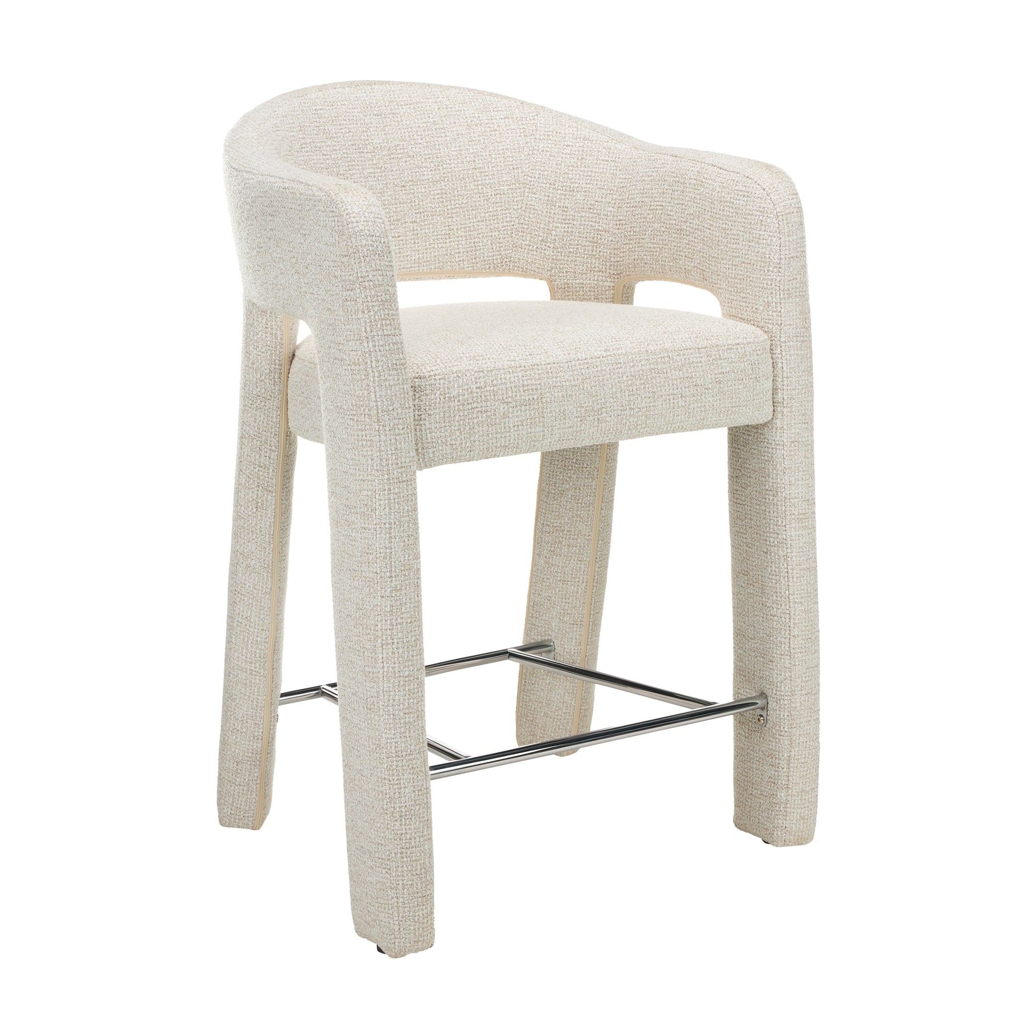 66cm Fabric Amalfi Bar Stool - Verona Ivory (Set of 2)