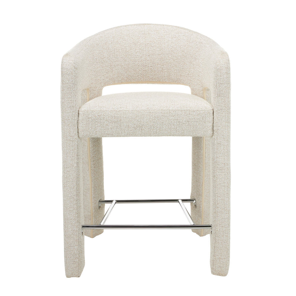 66cm Fabric Amalfi Bar Stool - Verona Ivory (Set of 2)