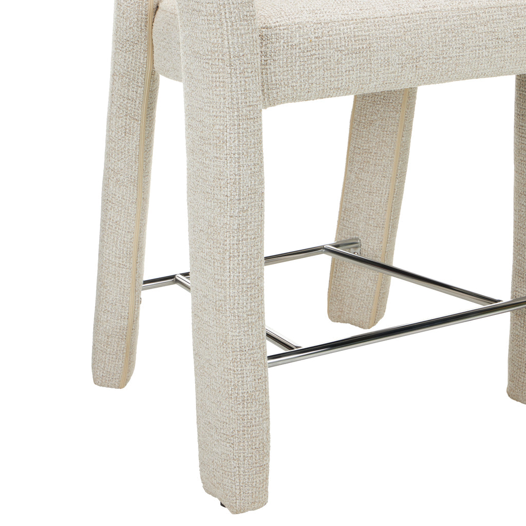 66cm Fabric Amalfi Bar Stool - Verona Ivory (Set of 2)