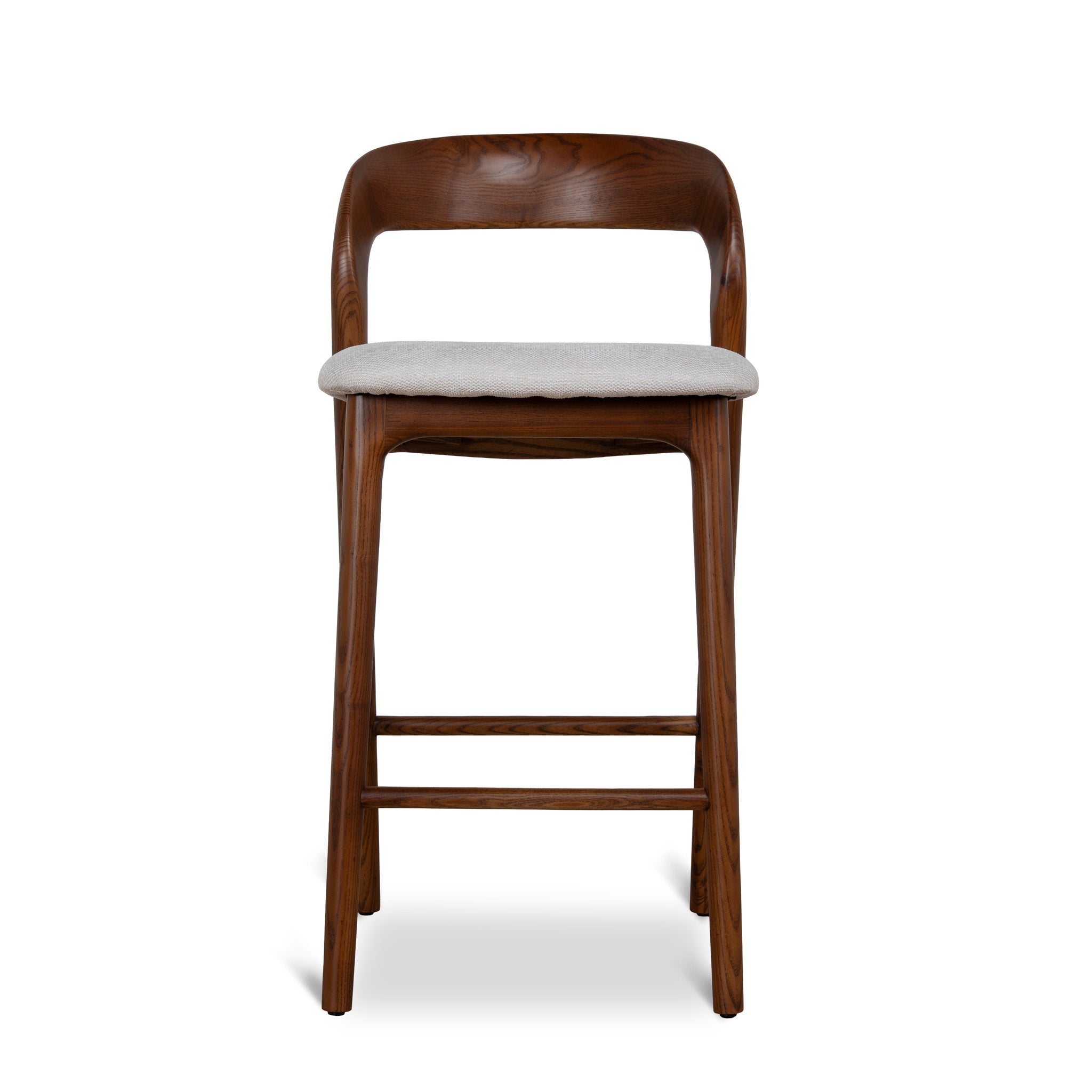 65cm Walnut Amalfi Bar Stool - Naxos Beige