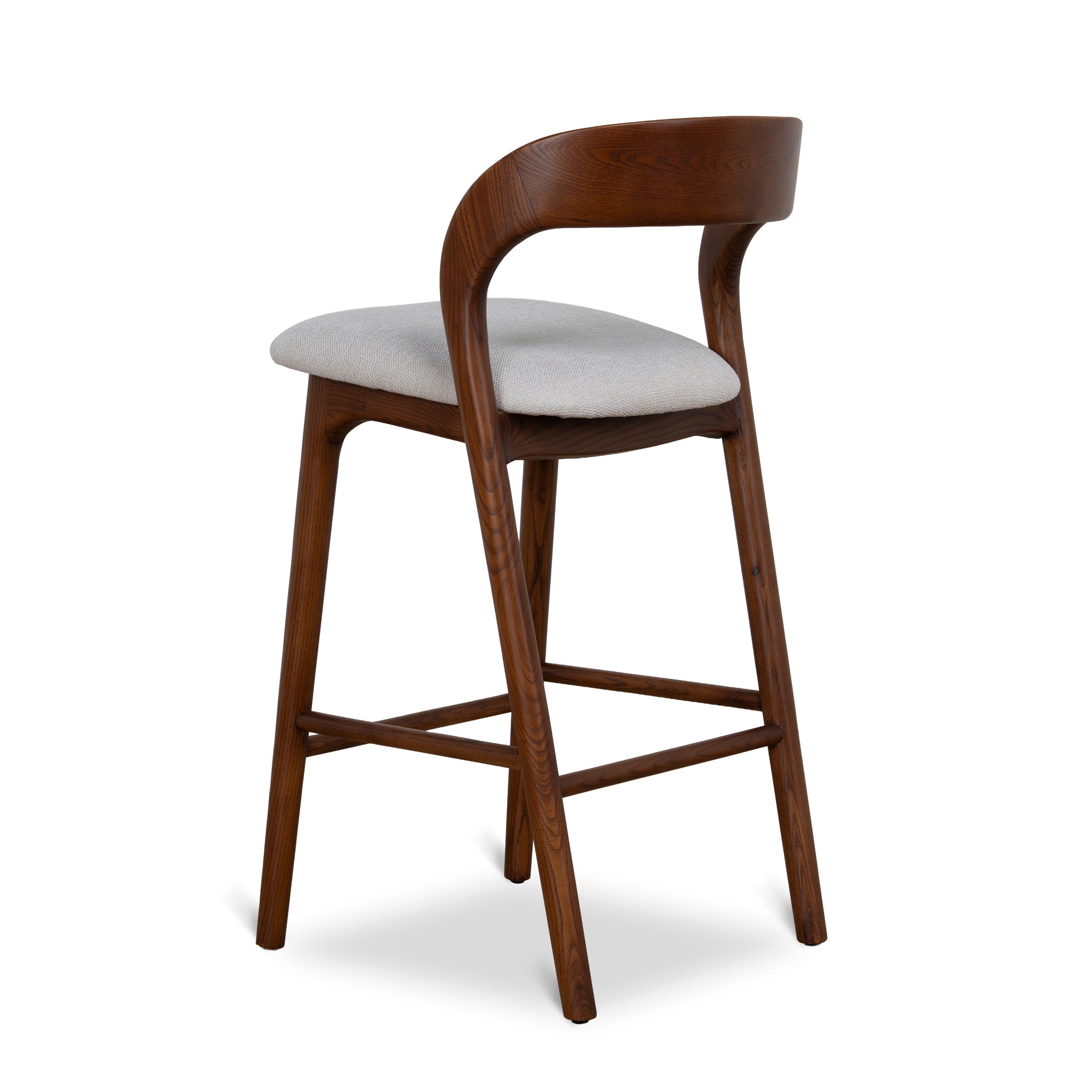 65cm Walnut Amalfi Bar Stool - Naxos Beige