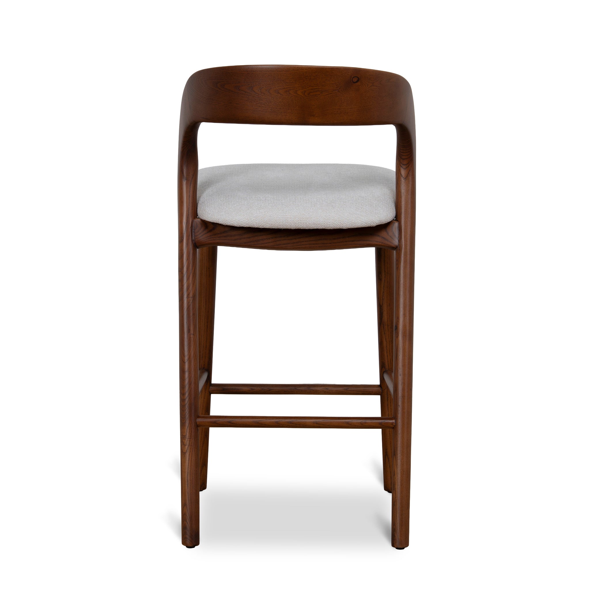 65cm Walnut Amalfi Bar Stool - Naxos Beige