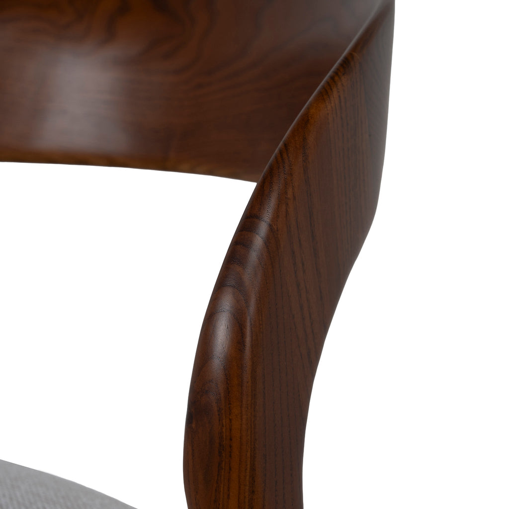 65cm Walnut Amalfi Bar Stool - Naxos Beige