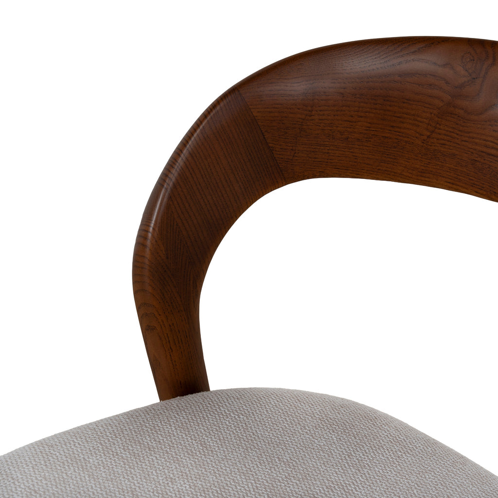 65cm Walnut Amalfi Bar Stool - Naxos Beige