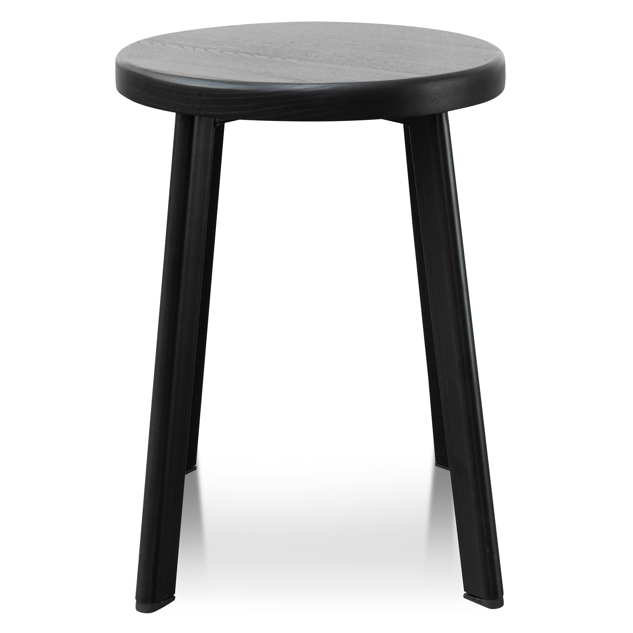 46cm Wooden Seat Amalfi Low Stool - Full Black (Set of 2)