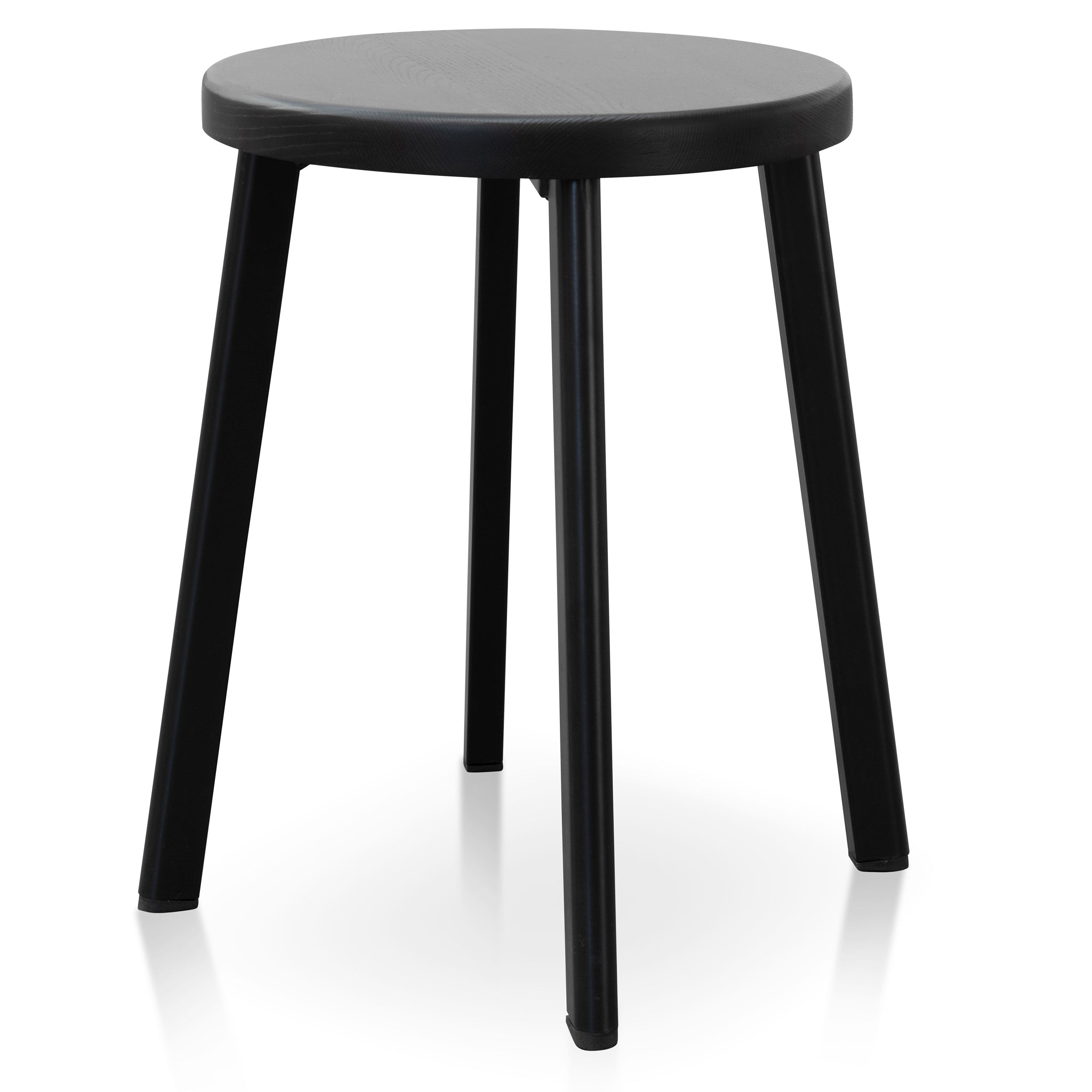 46cm Wooden Seat Amalfi Low Stool - Full Black (Set of 2)