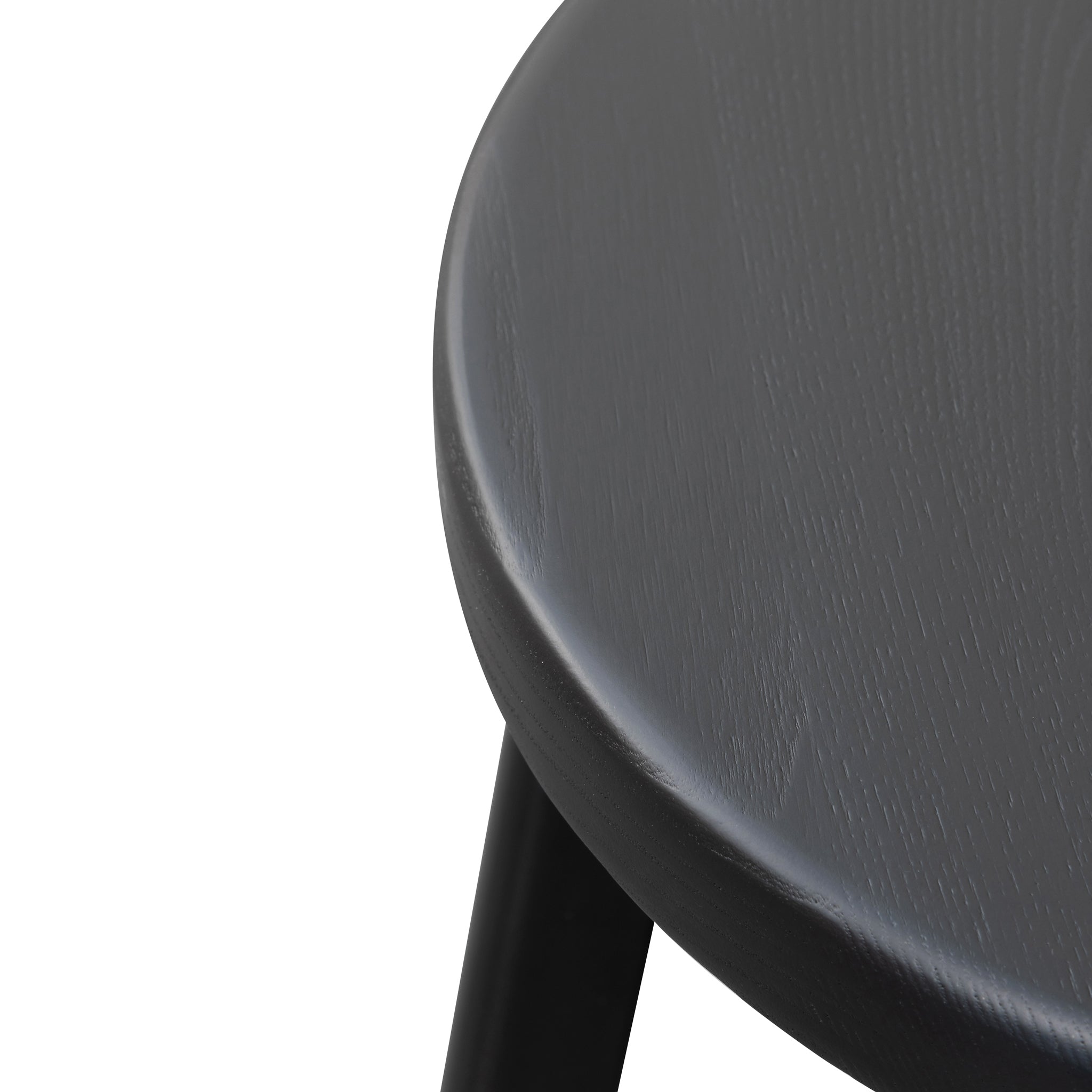 46cm Wooden Seat Amalfi Low Stool - Full Black (Set of 2)