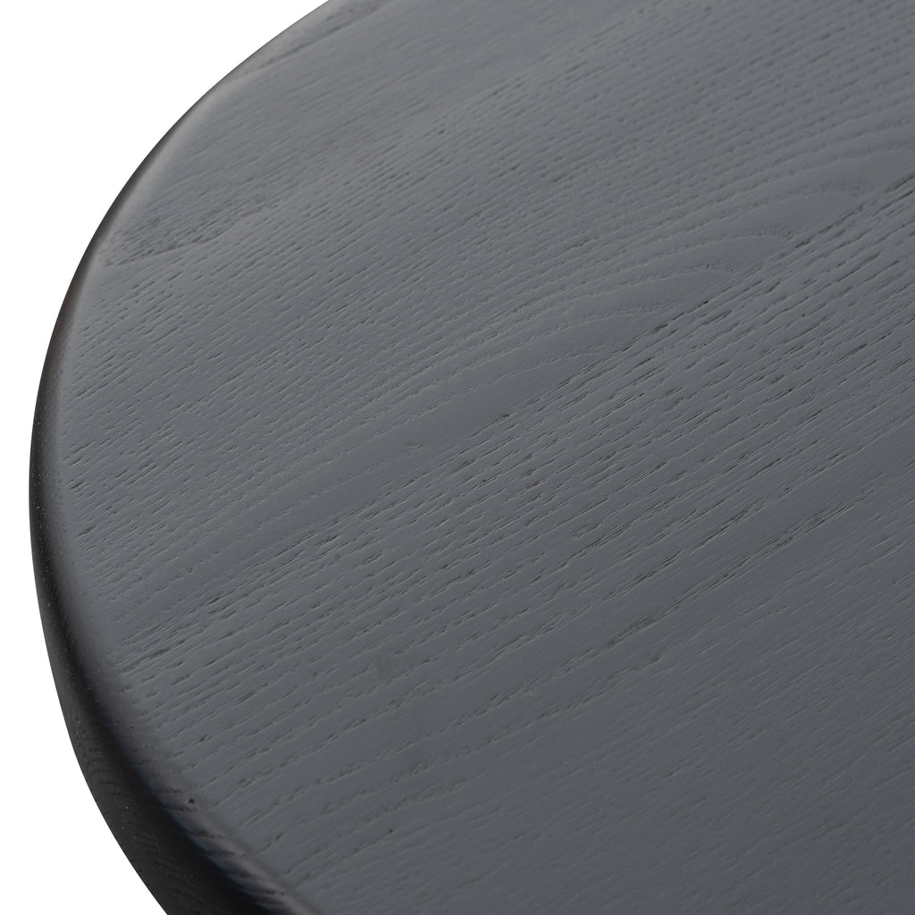 46cm Wooden Seat Amalfi Low Stool - Full Black (Set of 2)