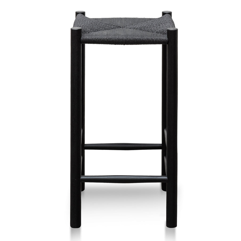 65cm Oak Amalfi Bar Stool - Black