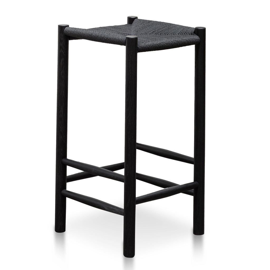 65cm Oak Amalfi Bar Stool - Black