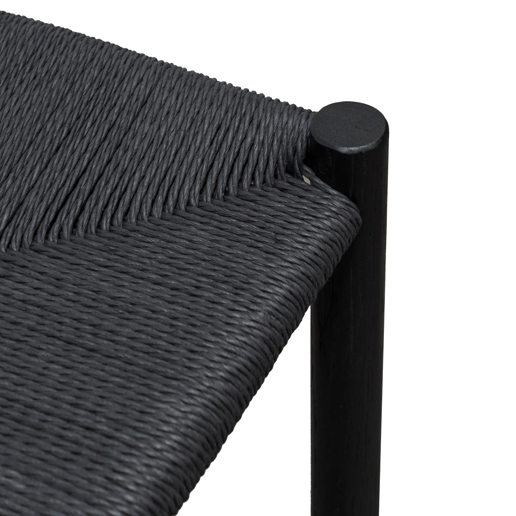 65cm Oak Amalfi Bar Stool - Black