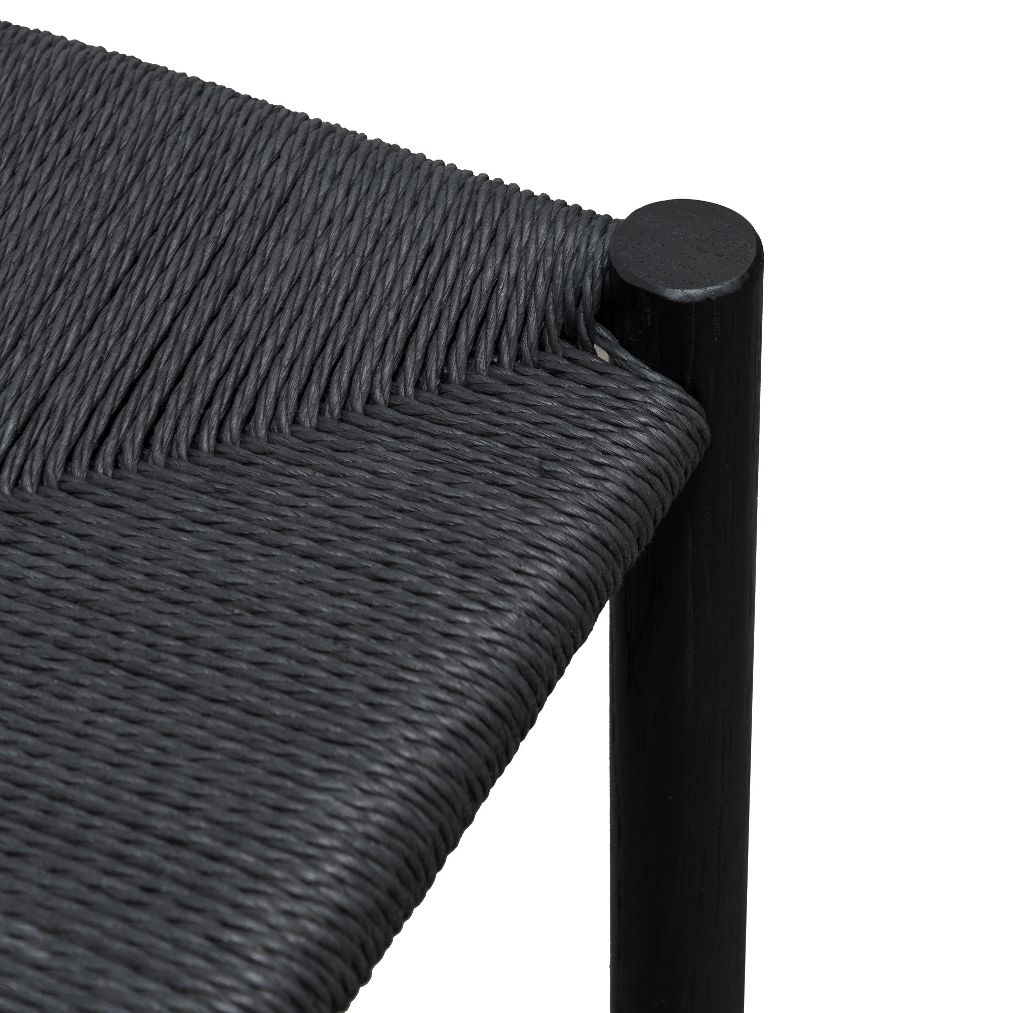 65cm Oak Amalfi Bar Stool - Black