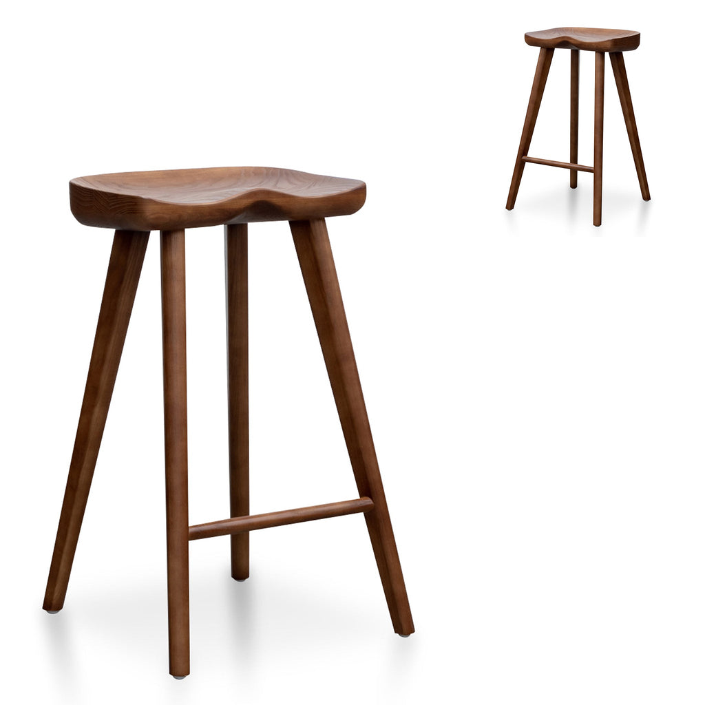 65cm Wooden Amalfi Bar Stool - Walnut (Set of 2)
