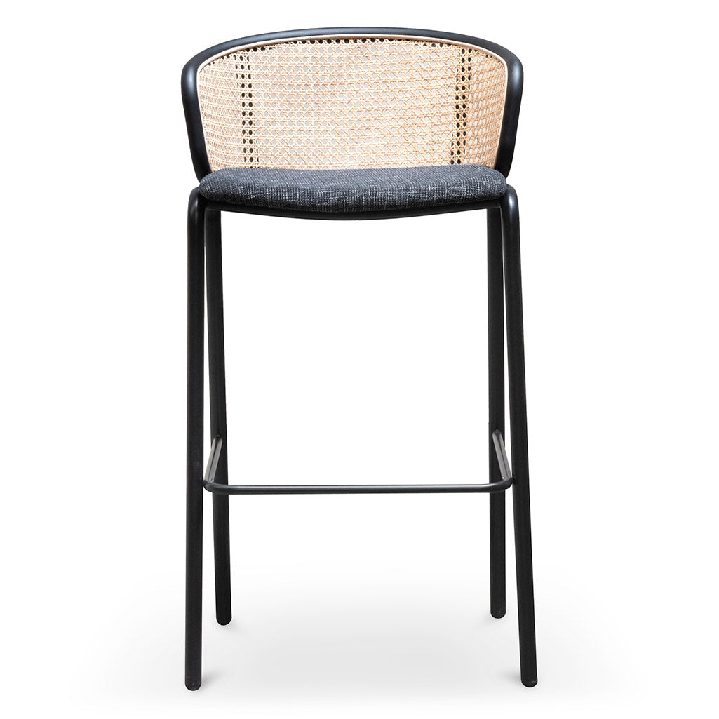 75cm Fabric Amalfi Bar Stool - Black Legs