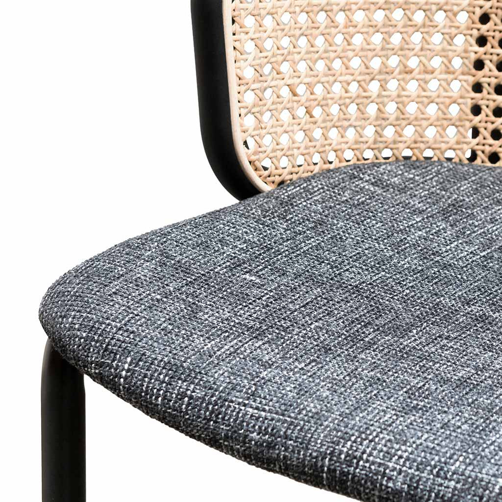 75cm Fabric Amalfi Bar Stool - Black Legs
