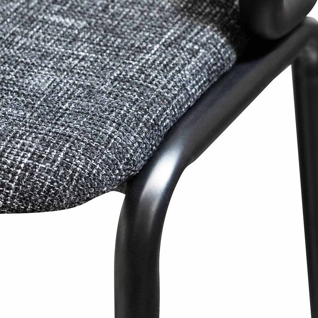 75cm Fabric Amalfi Bar Stool - Black Legs