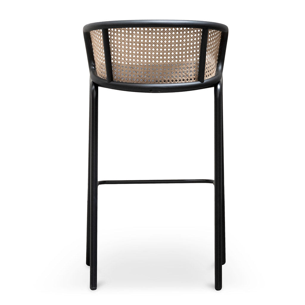 75cm Fabric Amalfi Bar Stool - Black Legs