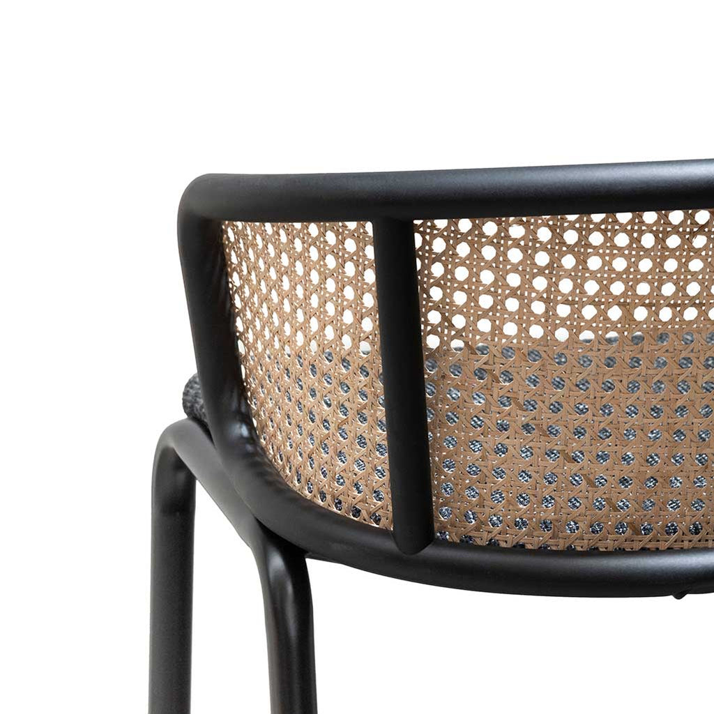 75cm Fabric Amalfi Bar Stool - Black Legs