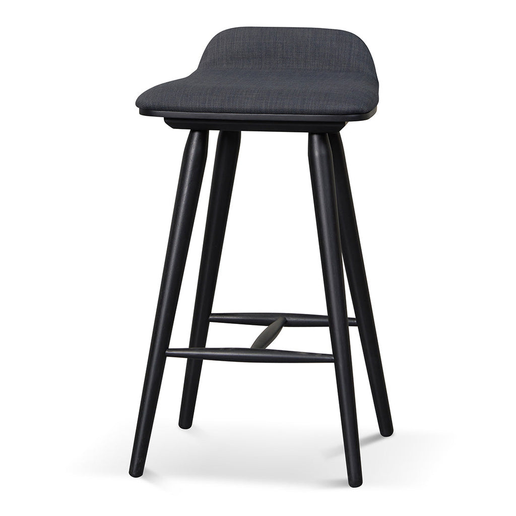 65cm Wooden Amalfi Bar Stool - Charcoal Black