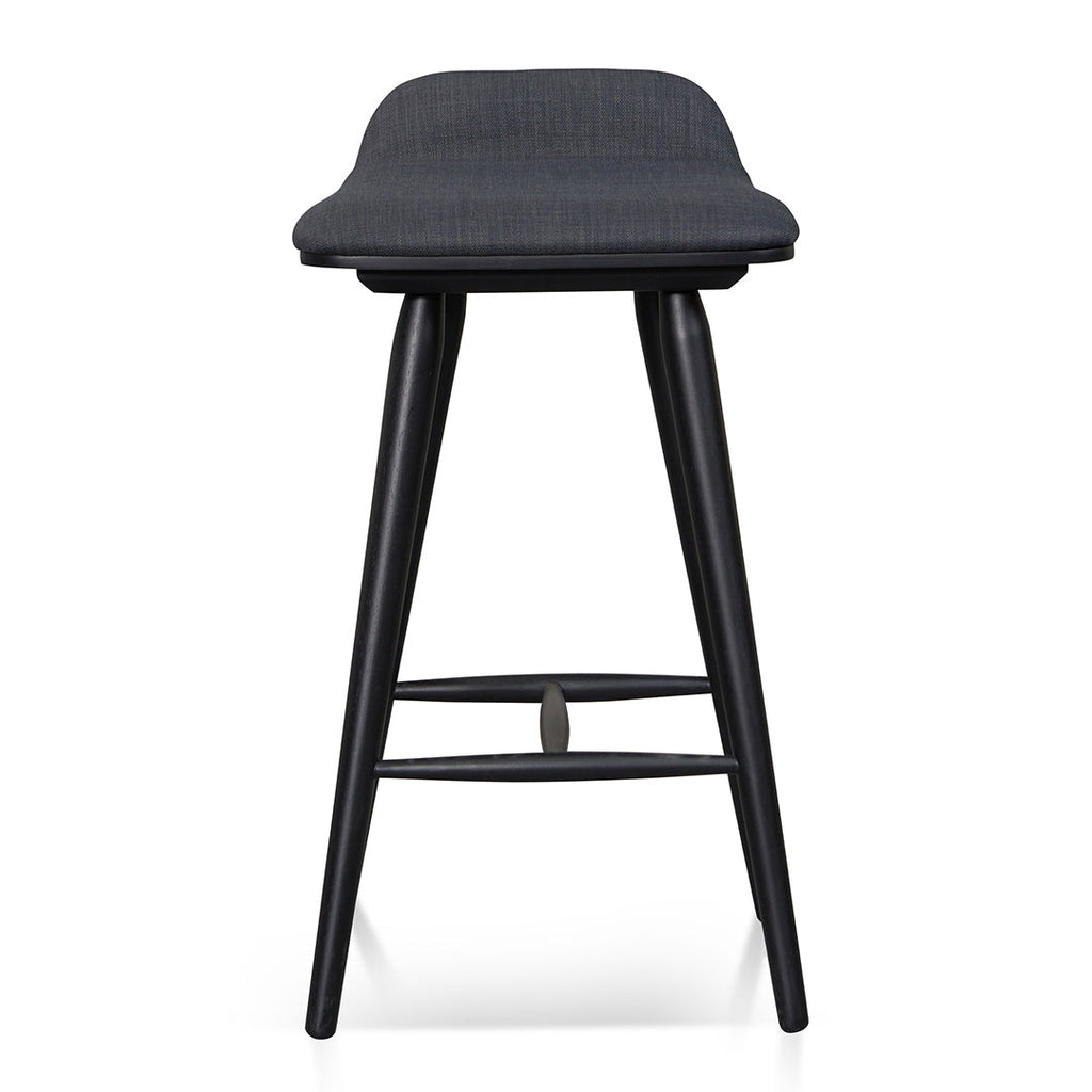 65cm Wooden Amalfi Bar Stool - Charcoal Black