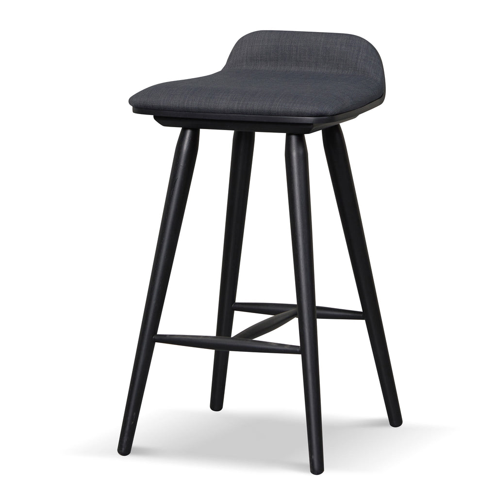 65cm Wooden Amalfi Bar Stool - Charcoal Black
