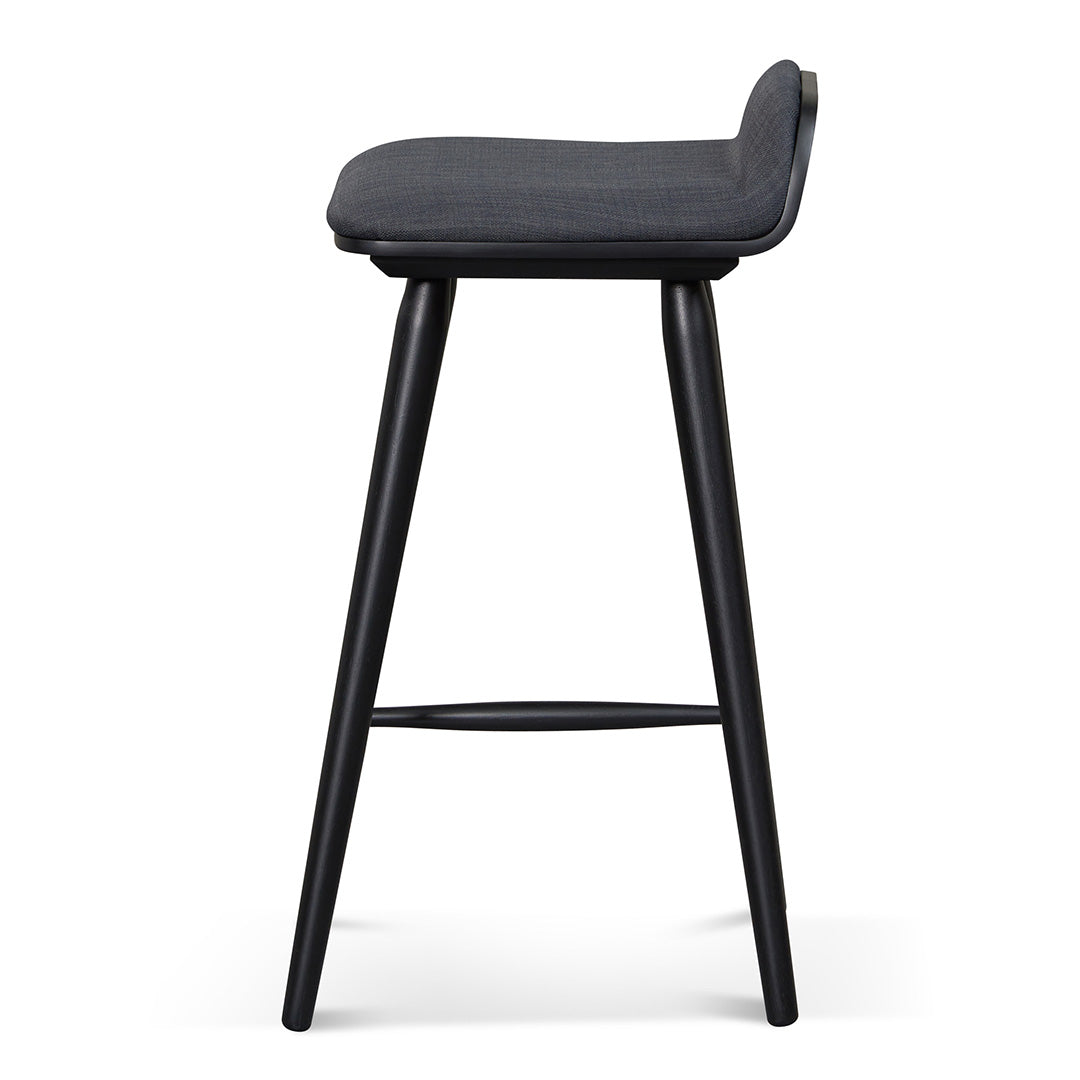 65cm Wooden Amalfi Bar Stool - Charcoal Black