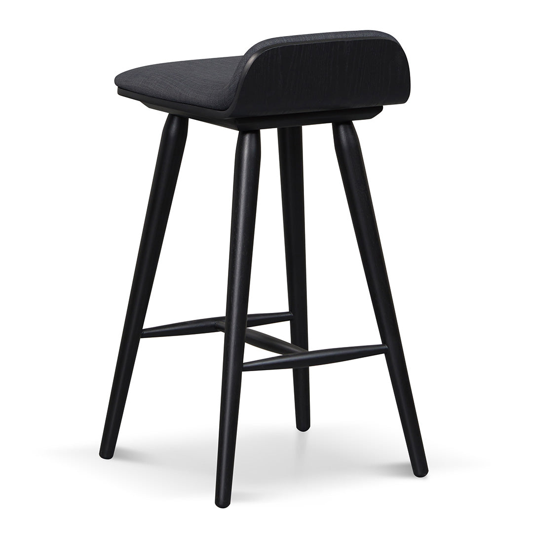 65cm Wooden Amalfi Bar Stool - Charcoal Black