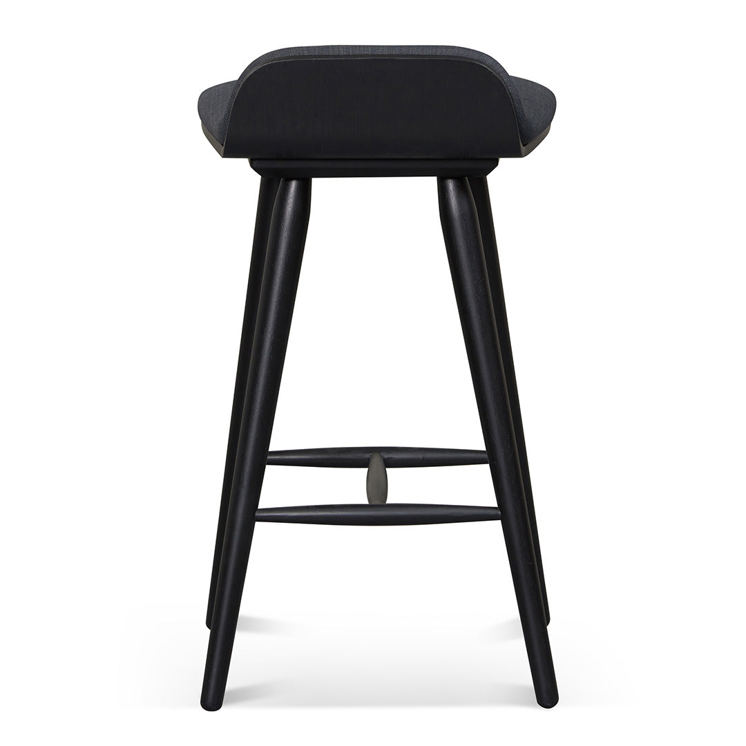 65cm Wooden Amalfi Bar Stool - Charcoal Black