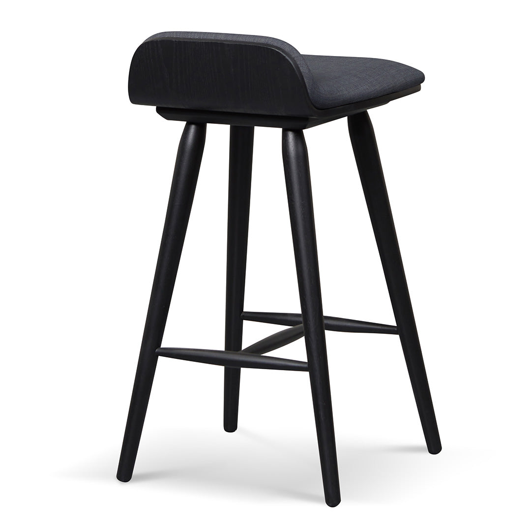 65cm Wooden Amalfi Bar Stool - Charcoal Black