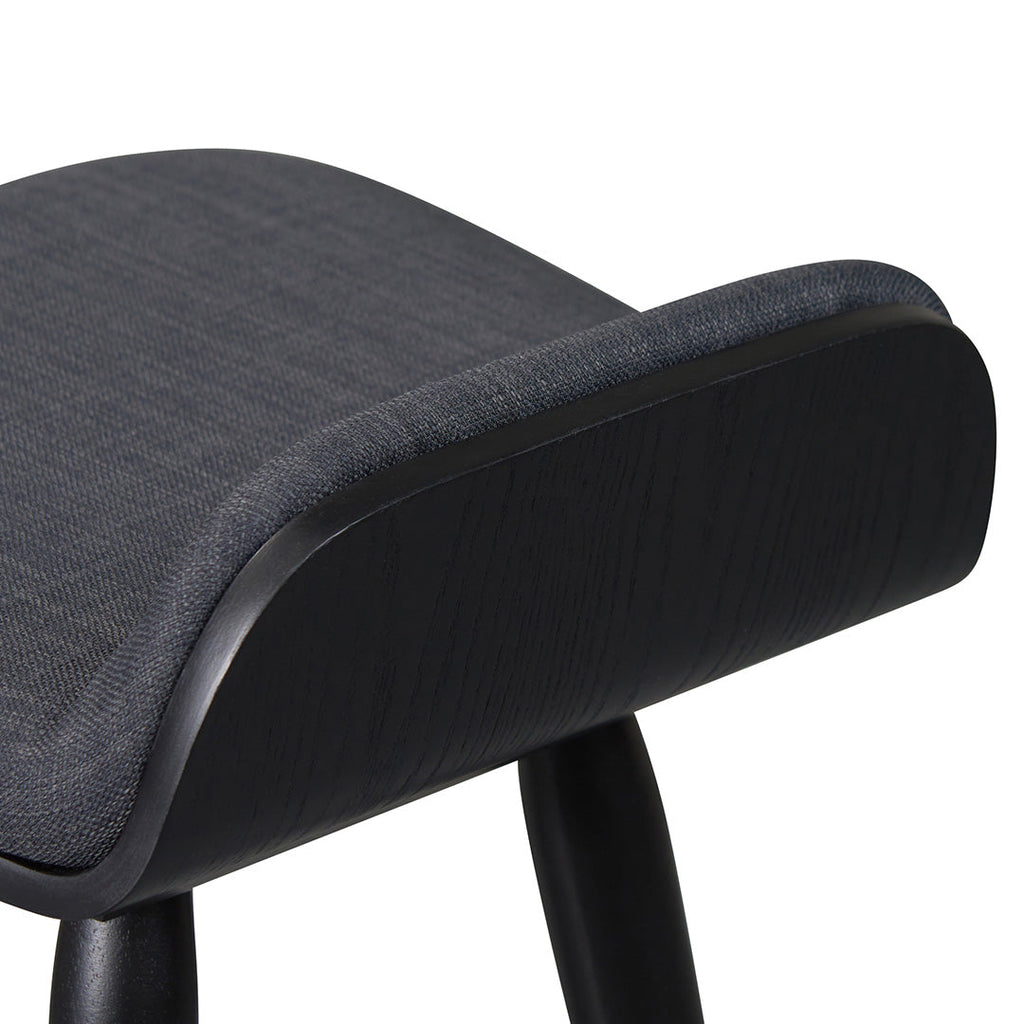 65cm Wooden Amalfi Bar Stool - Charcoal Black