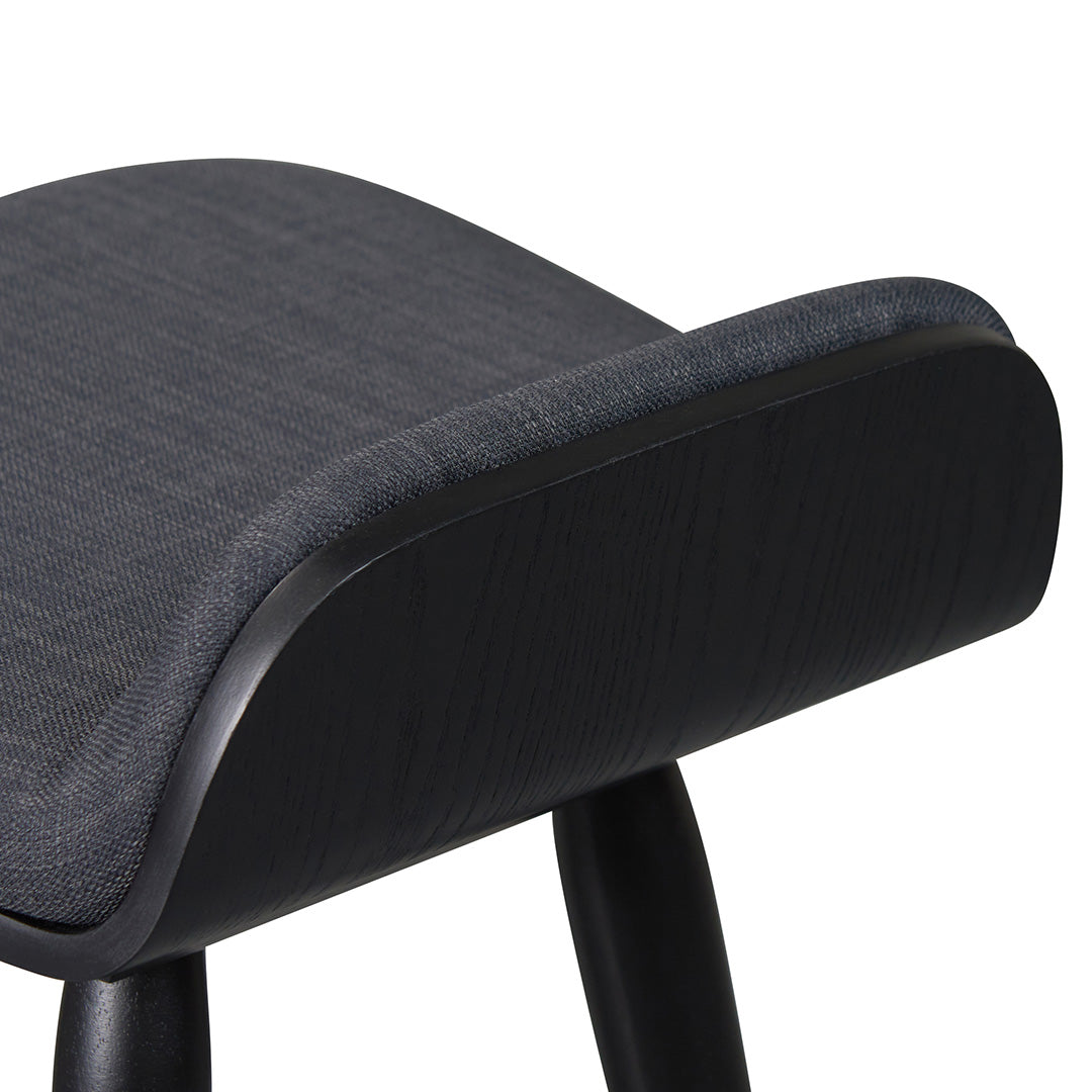 65cm Wooden Amalfi Bar Stool - Charcoal Black