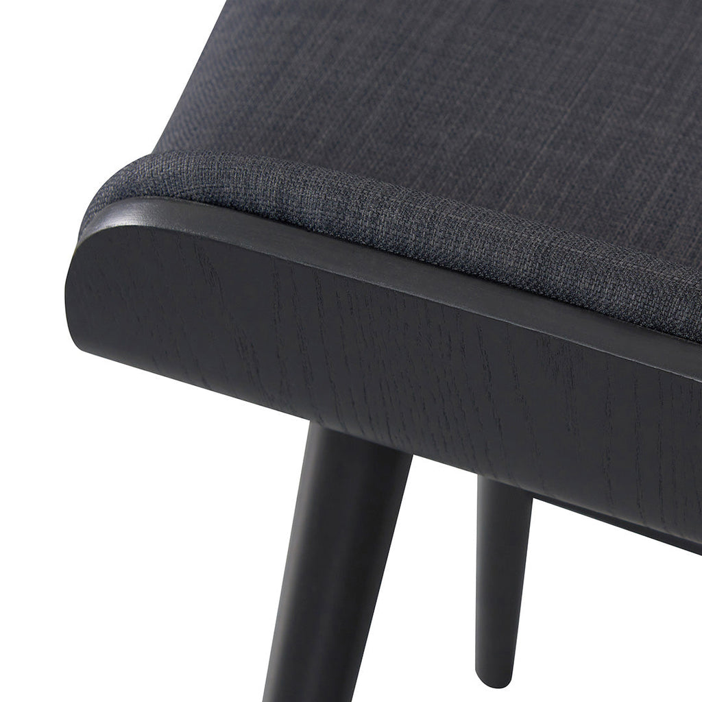 65cm Wooden Amalfi Bar Stool - Charcoal Black