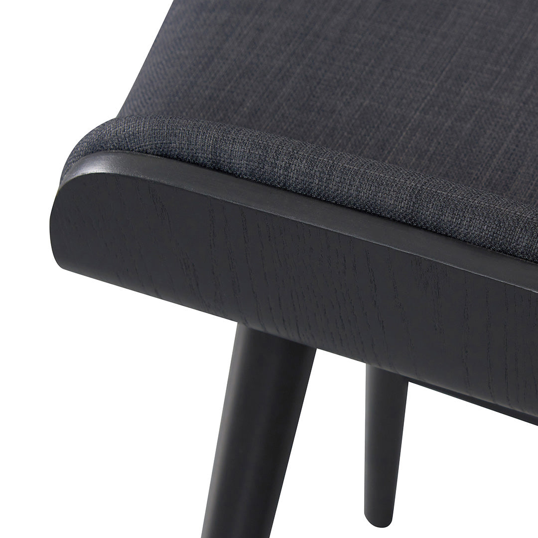 65cm Wooden Amalfi Bar Stool - Charcoal Black