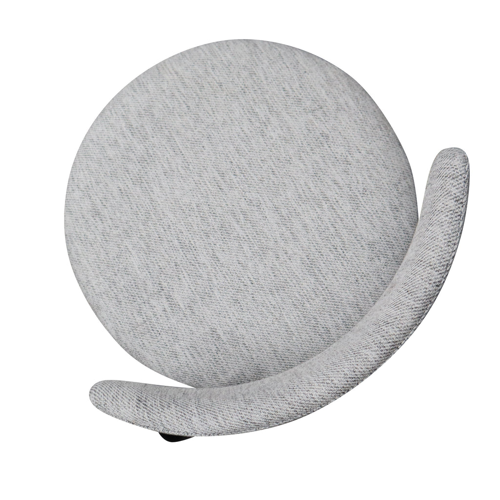 65cm Fabric Amalfi Bar Stool - Silver Grey and Black Legs (Set of 2)