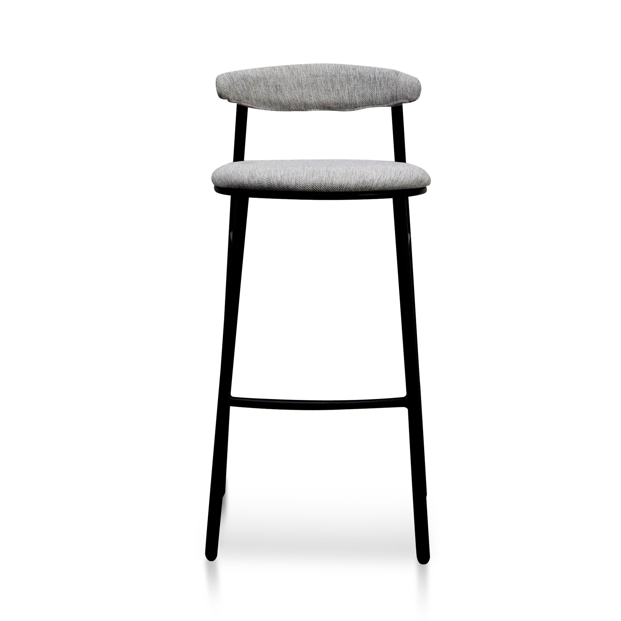 65cm Fabric Amalfi Bar Stool - Silver Grey and Black Legs (Set of 2)