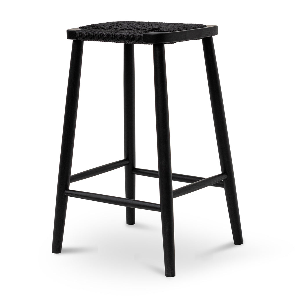 65cm Amalfi Bar Stool - Full Black