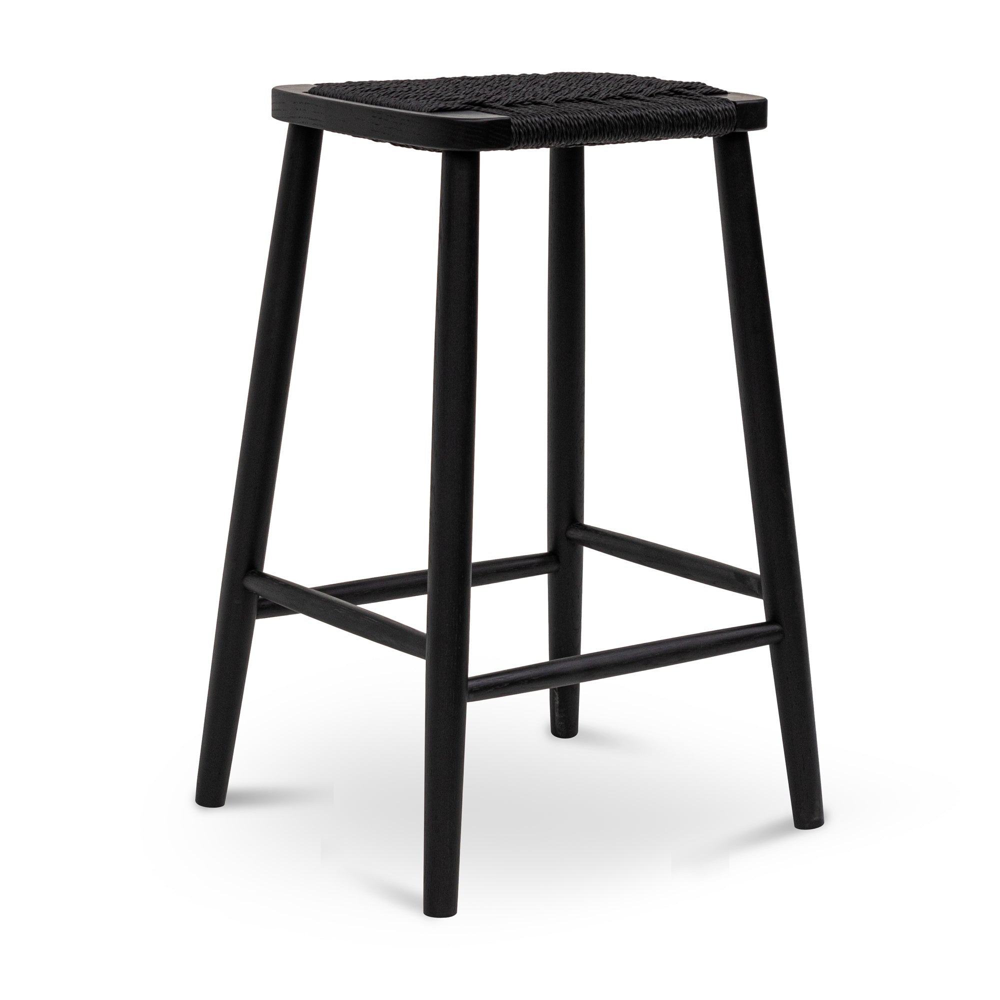 65cm Amalfi Bar Stool - Full Black