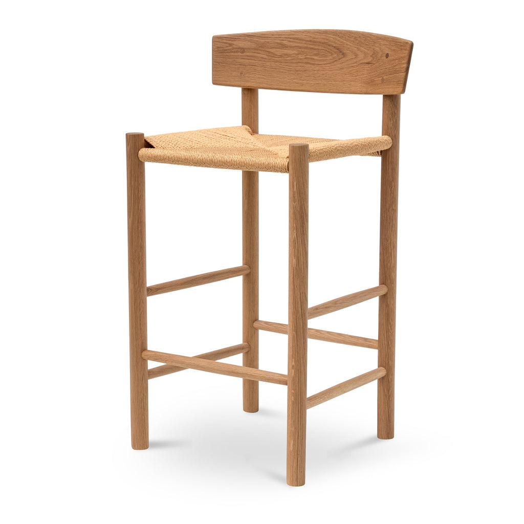 65cm Amalfi Bar Stool - Natural with Back Rest