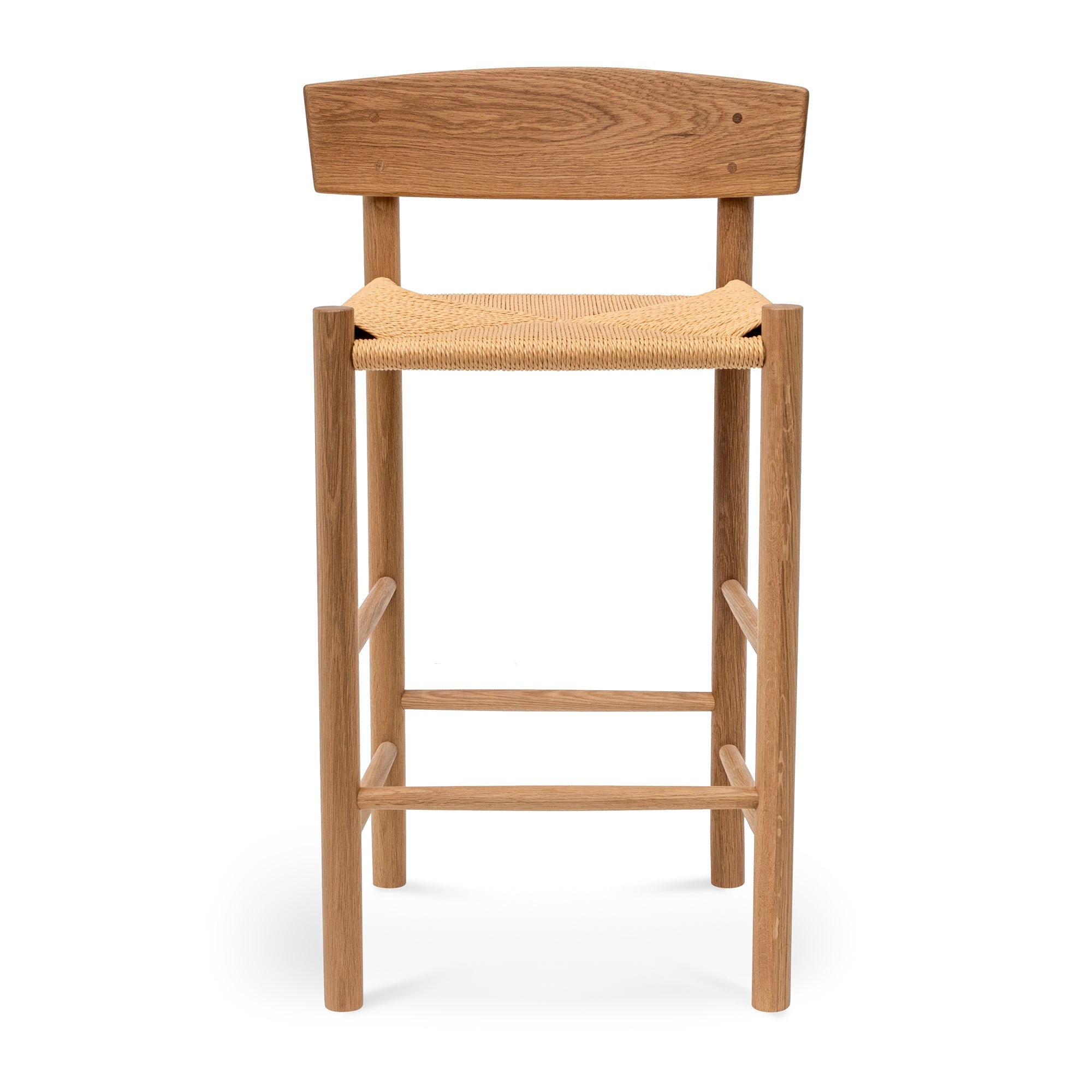 65cm Amalfi Bar Stool - Natural with Back Rest