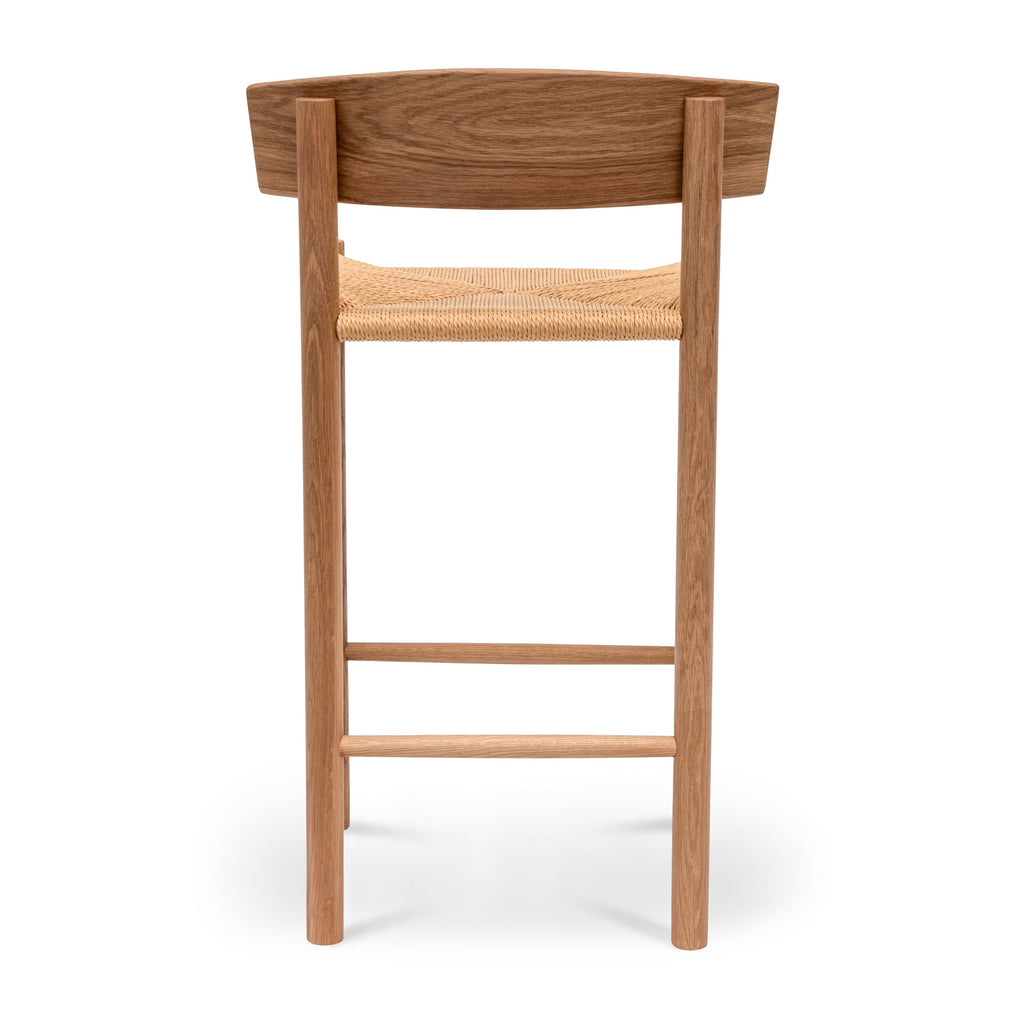 65cm Amalfi Bar Stool - Natural with Back Rest