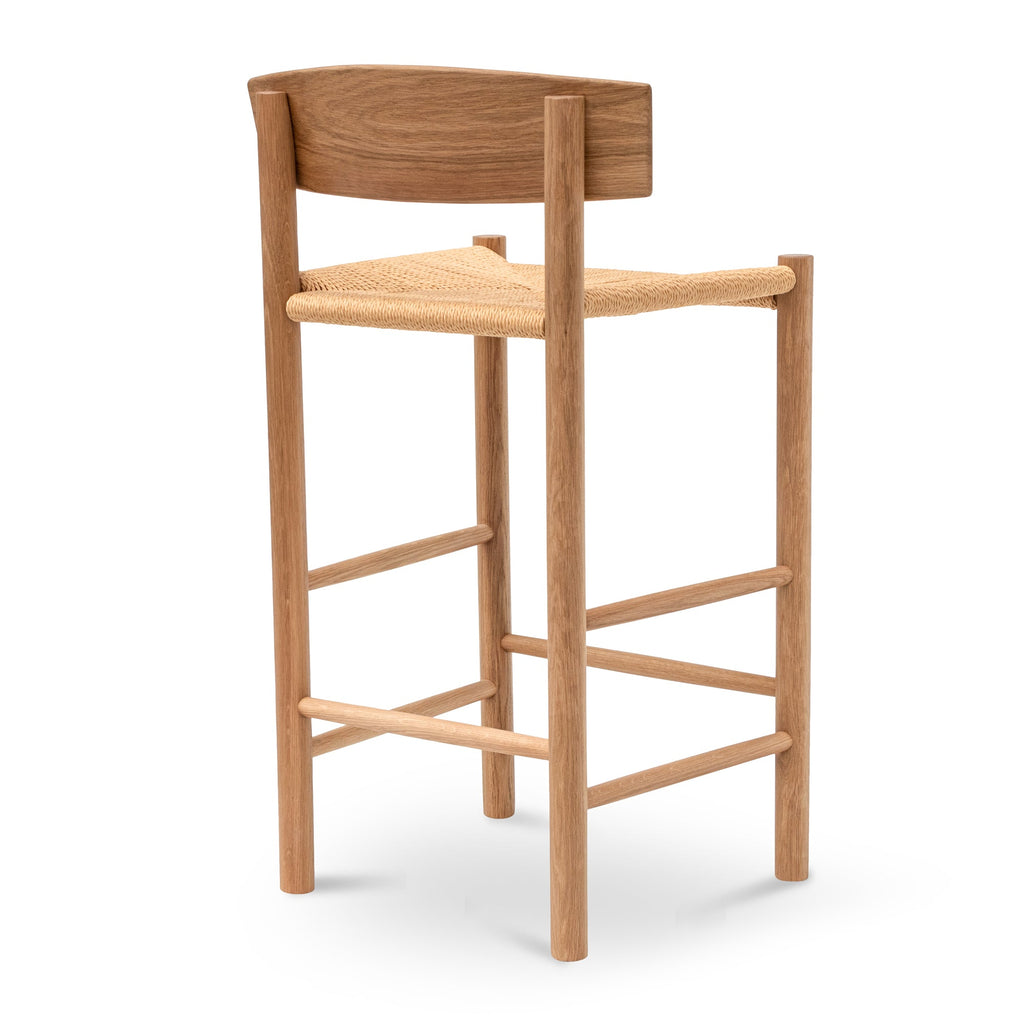 65cm Amalfi Bar Stool - Natural with Back Rest