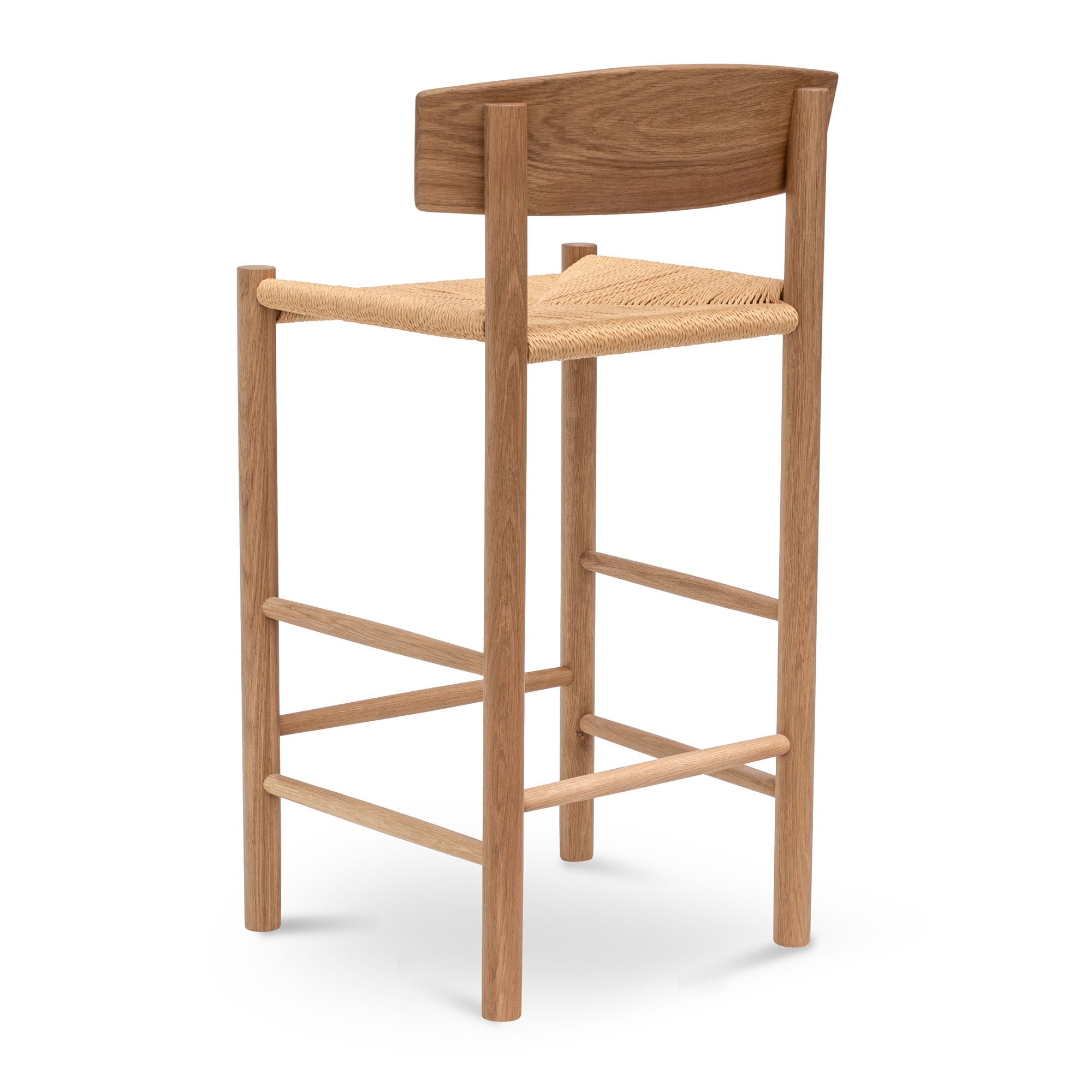 65cm Amalfi Bar Stool - Natural with Back Rest