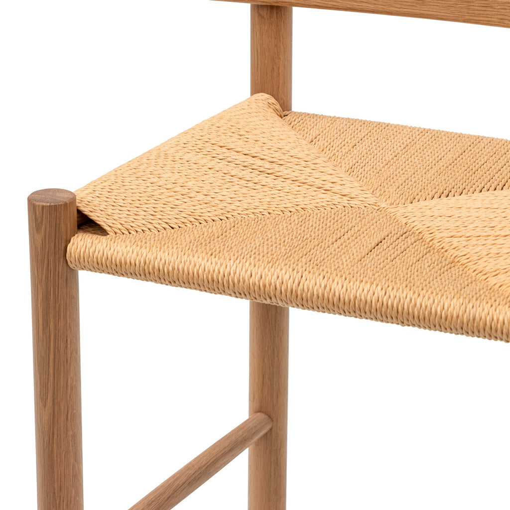 65cm Amalfi Bar Stool - Natural with Back Rest