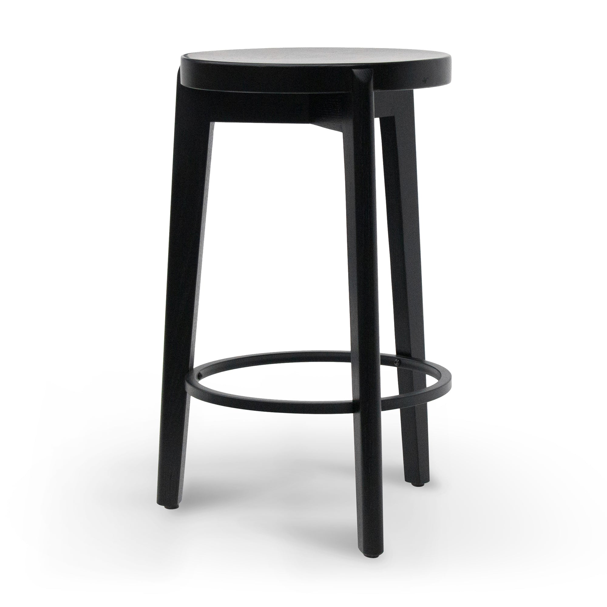 65cm Solid wood Amalfi Bar Stool - Full Black - Last one
