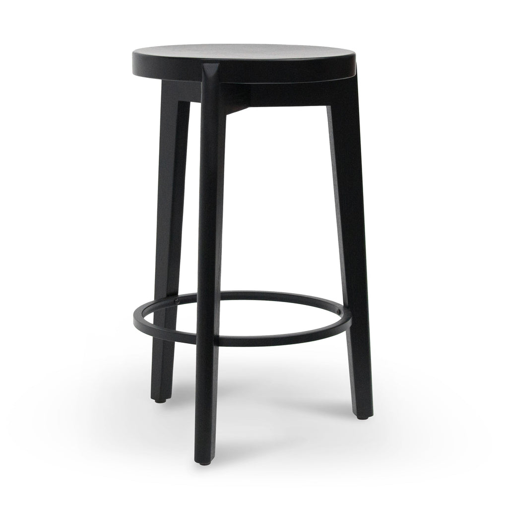 65cm Solid wood Amalfi Bar Stool - Full Black - Last one