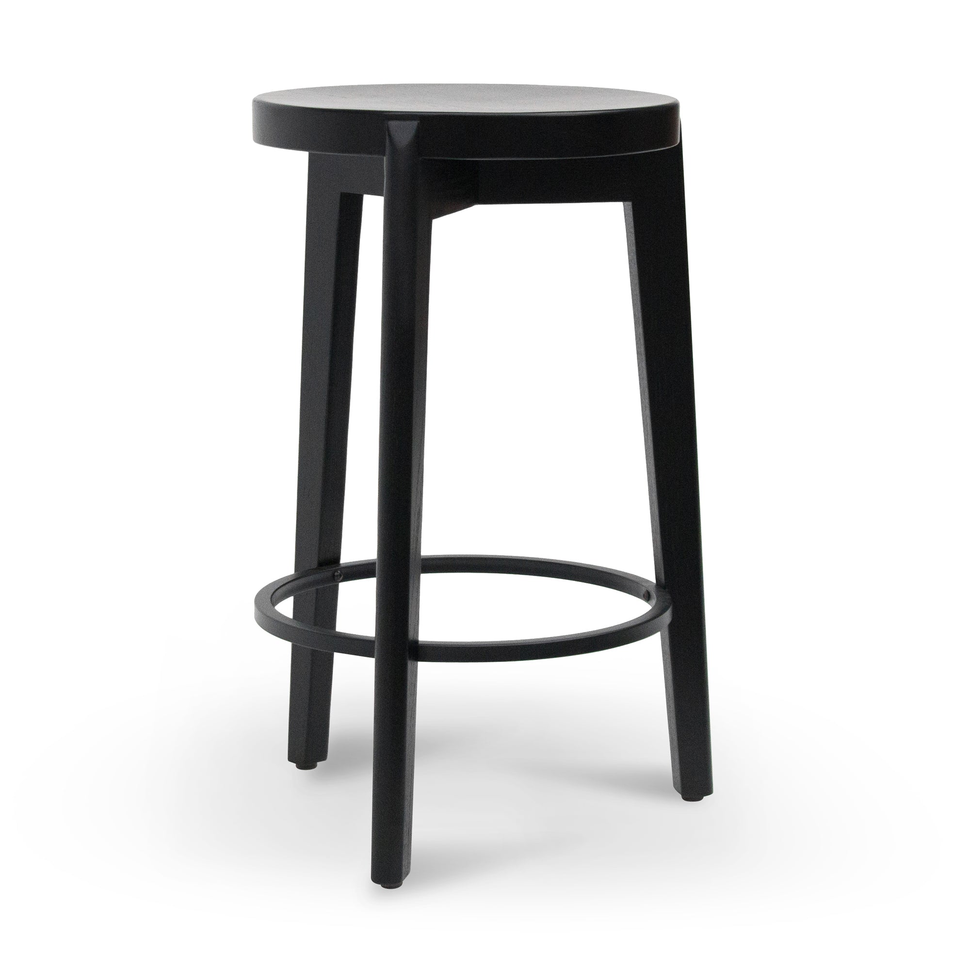65cm Solid wood Amalfi Bar Stool - Full Black - Last one
