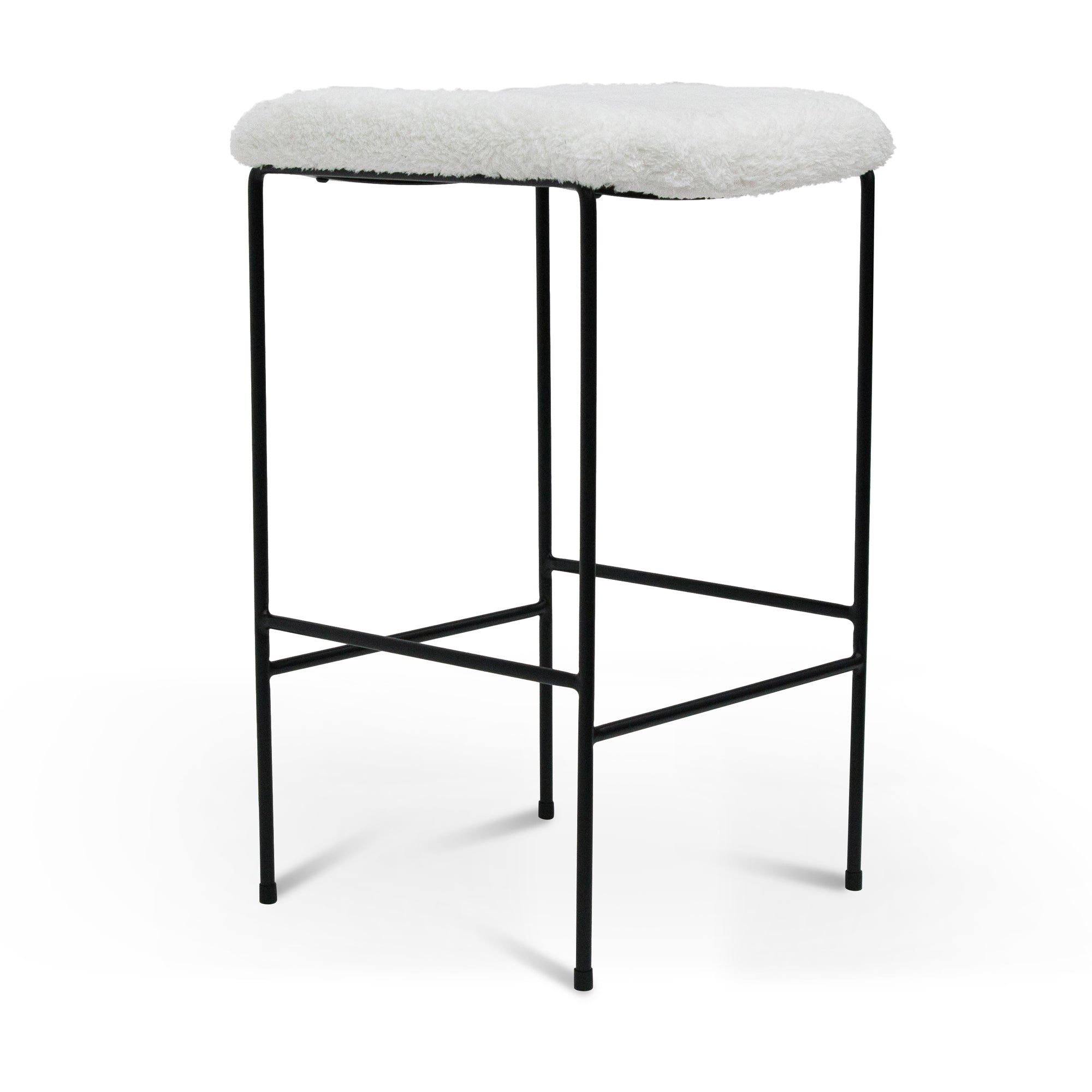 65cm Amalfi Bar Stool - White Synthetic Wool